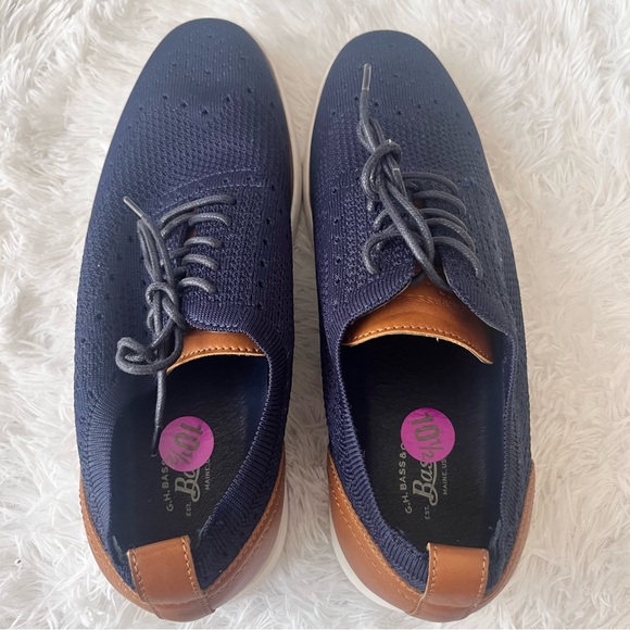 G.H. Bass & Co. Mens Kole Knit UL X Casual Oxford Shoe - 10.5 M Navy/Tan - Picture 12 of 15
